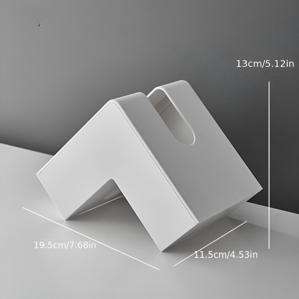 L-Shaped Tissue Box Holder for Corner Placement