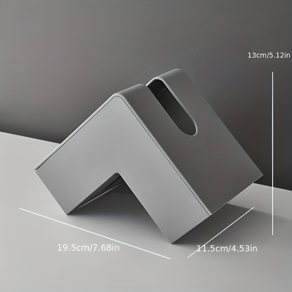 L-Shaped Tissue Box Holder for Corner Placement