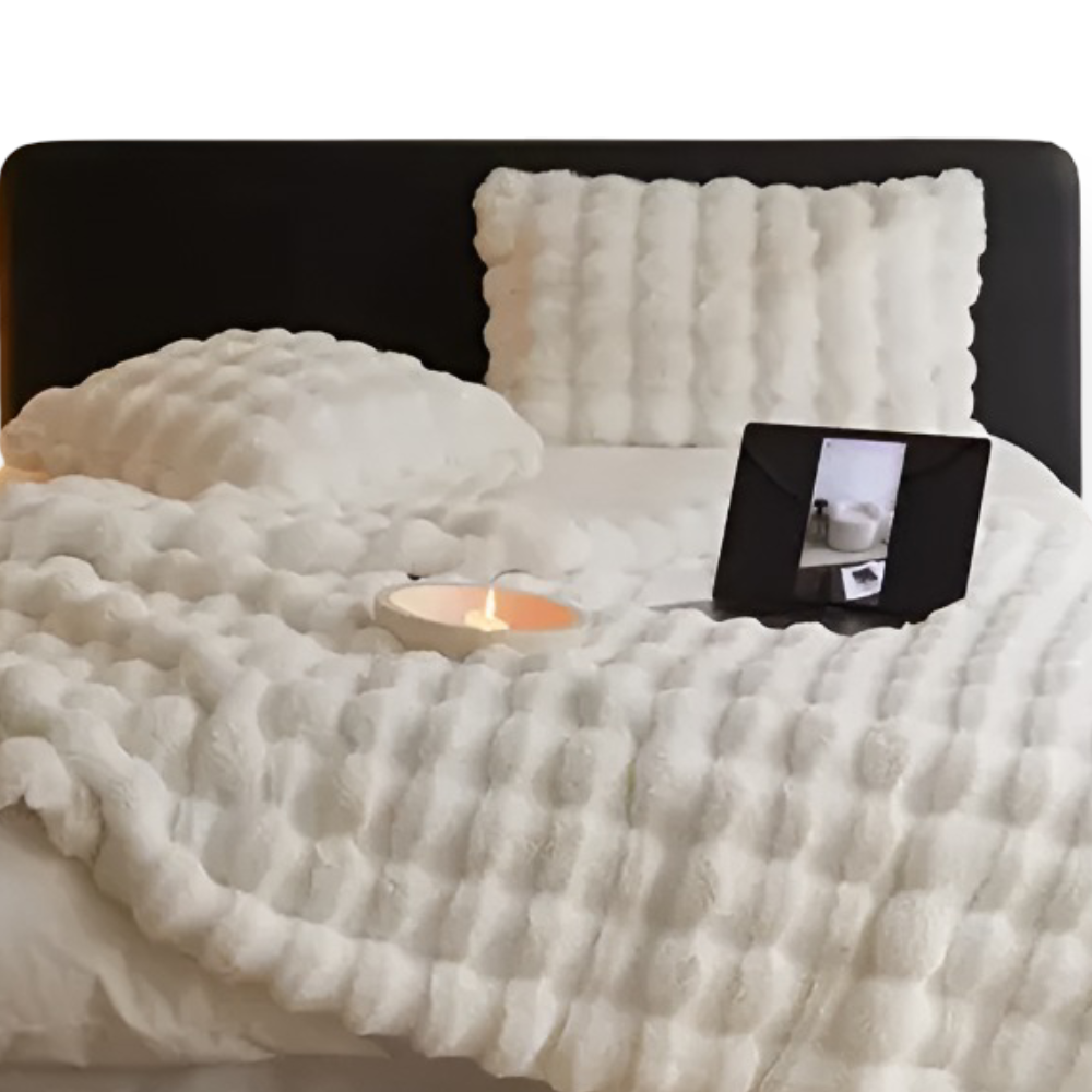 Luxury Faux Fur Throw Blanket for Bed and Sofa