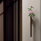 Solid Wood Wall Vase for Flowers with Beech and Walnut Finish