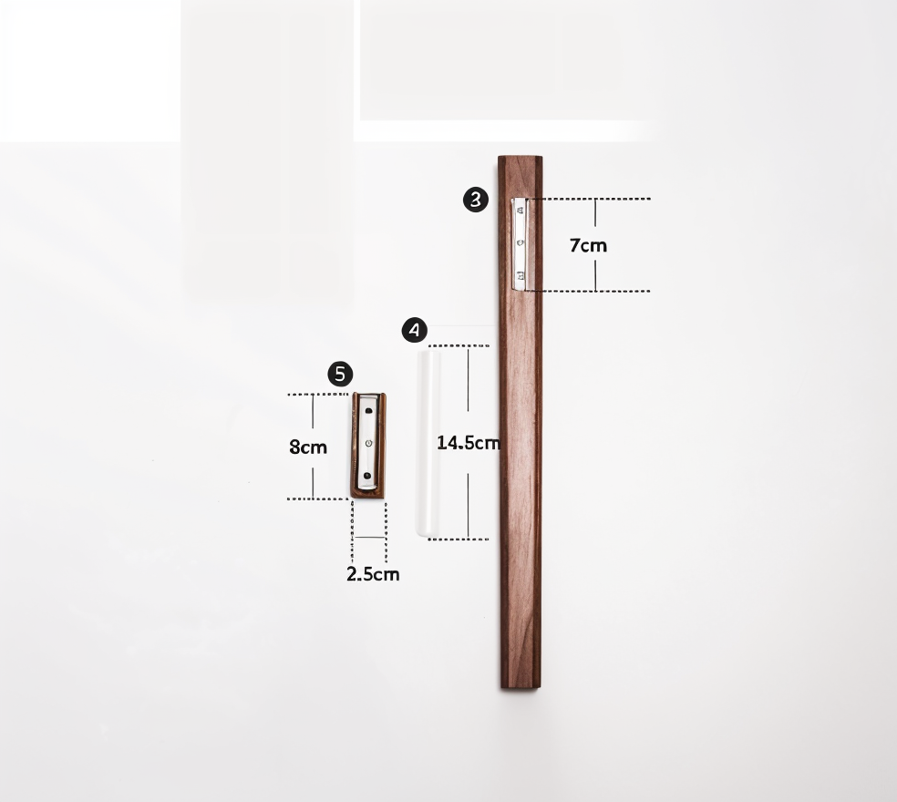 Solid Wood Wall Vase for Flowers with Beech and Walnut Finish