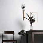 Solid Wood Wall Vase for Flowers with Beech and Walnut Finish