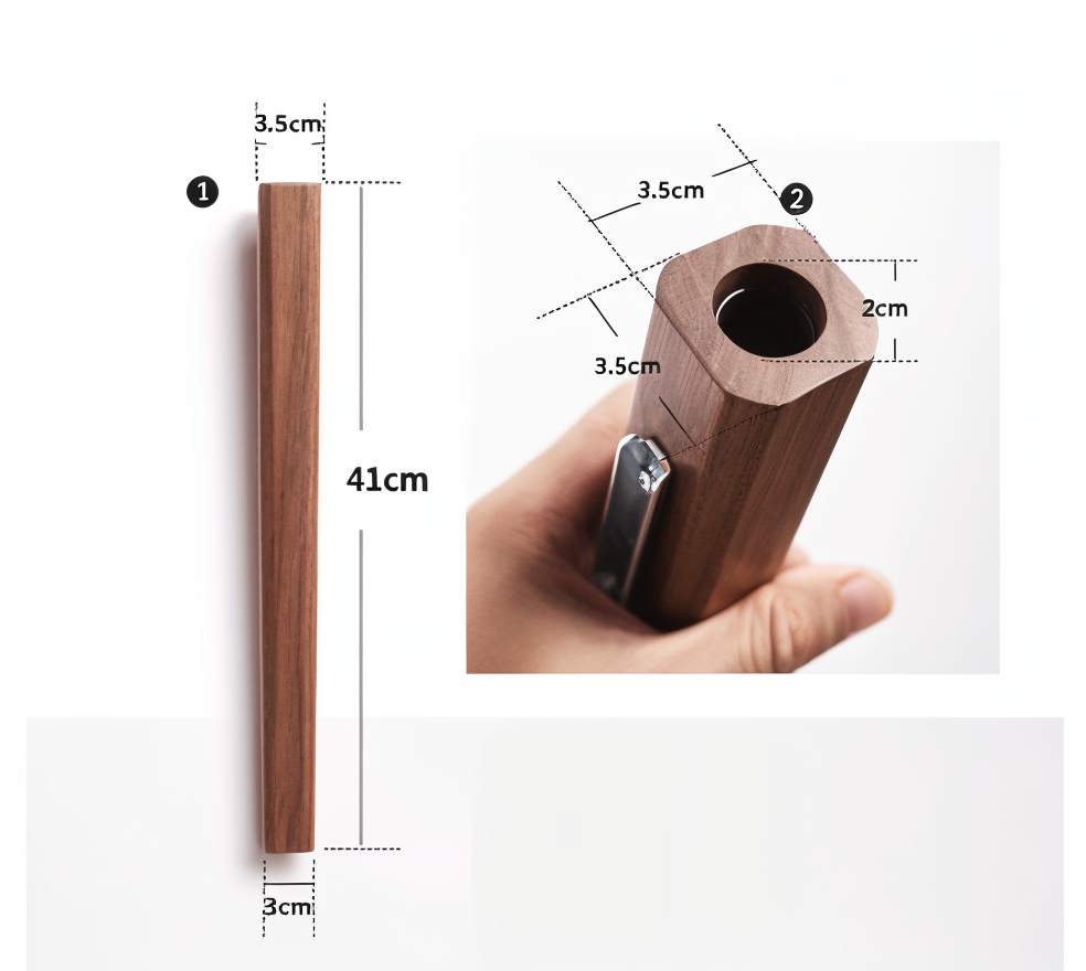Solid Wood Wall Vase for Flowers with Beech and Walnut Finish