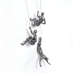 Climbing Man Metal Wall Art Set of 3 with Rope Design