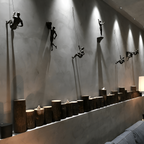 Climbing Man Metal Wall Art Set of 3 with Rope Design