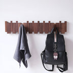 Wooden Piano Key Wall Hook Rack with Foldable Hooks