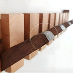 Wooden Piano Key Wall Hook Rack with Foldable Hooks