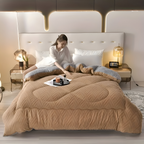 Reversible Plush Fleece Duvet Blanket for All Seasons