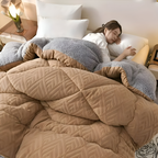 Reversible Plush Fleece Duvet Blanket for All Seasons