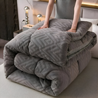 Reversible Plush Fleece Duvet Blanket for All Seasons