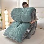 Reversible Plush Fleece Duvet Blanket for All Seasons