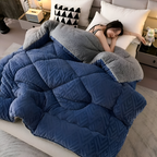 Reversible Plush Fleece Duvet Blanket for All Seasons