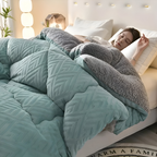 Reversible Plush Fleece Duvet Blanket for All Seasons