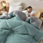 Reversible Plush Fleece Duvet Blanket for All Seasons