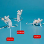 Decorative Mouse LED Table Lamp Set Holding Light Bulb for Home