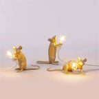 Decorative Mouse LED Table Lamp Set Holding Light Bulb for Home